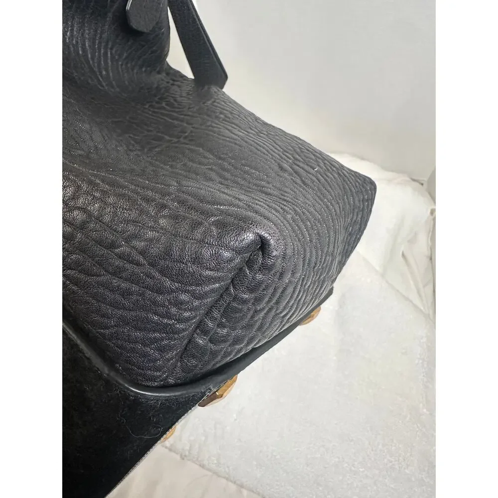 MCM Black Leather & Pony Hair Travel Bag – Made in Italy – Excellent Condition